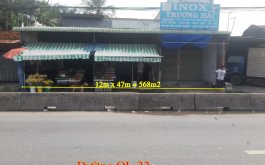 CẦN BÁN NHÀ MẶT TIỀN QUỐC LỘ 22 TÂN AN HỘI CỦ CHI 568M2, GIÁ 11 TỶ 